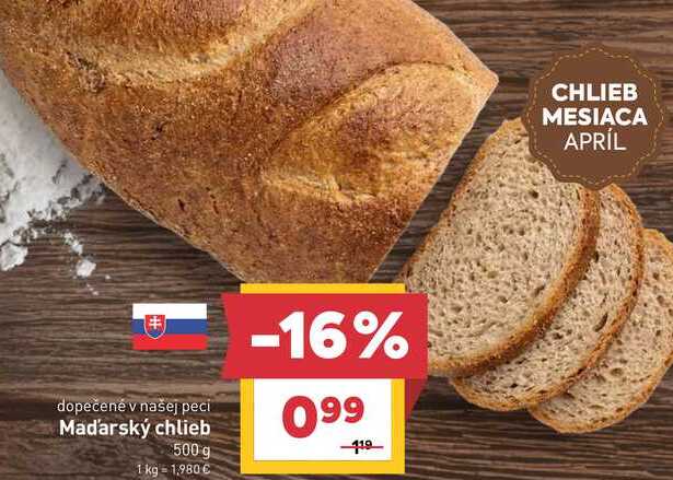 Maďarský chlieb 500 g  v akcii