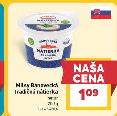 Milsy Bánovecká tradičná nátierka natur 200 g 