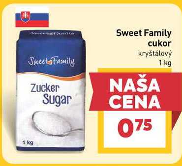 Sweet Family cukor kryštálový 1 kg  v akcii