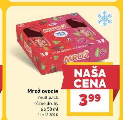 Mrož ovocie multipack rôzne druhy 6 x 50 ml