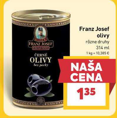 Franz Josef olivy rôzne druhy 314 ml 