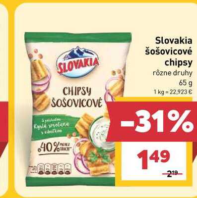 Slovakia šošovicové chipsy rôzne druhy 65 g 