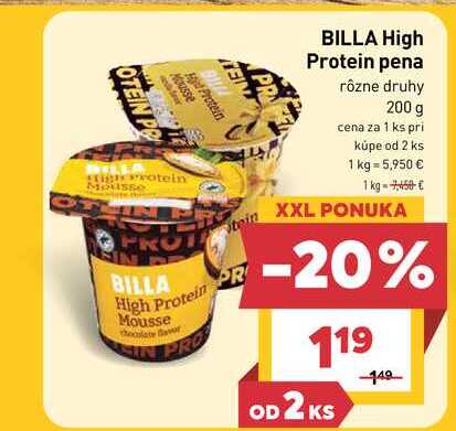 BILLA High Protein pena rôzne druhy 200 g 