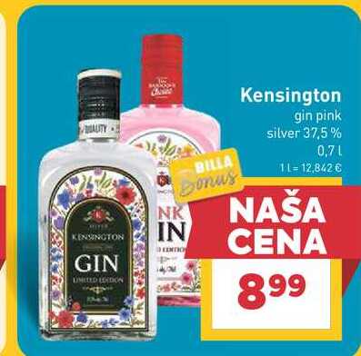 Kensington gin pink silver 37,5% 0,7 L  v akcii