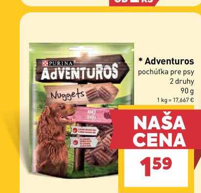 Adventuros pochúťka pre psy 2 druhy 90g 