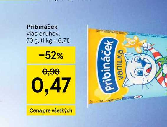 Pribináček viac druhov, 70 g