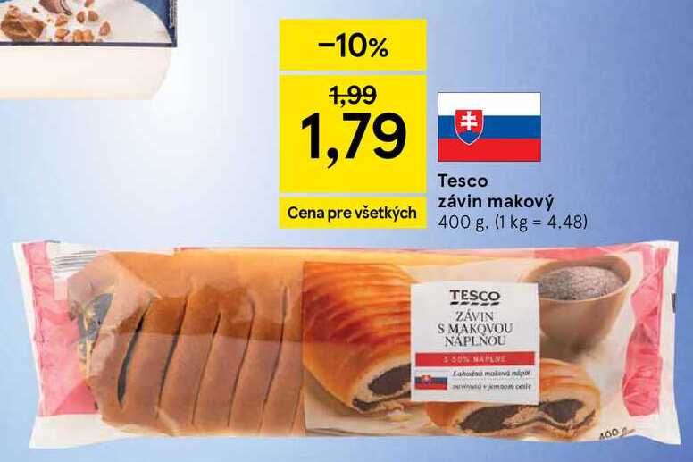 Tesco závin makový 400 g