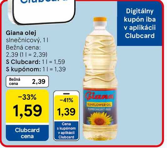 Giana olej slnečnicový 1l