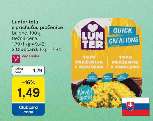 Lunter tofu s príchuťou praženice balené, 190 g 