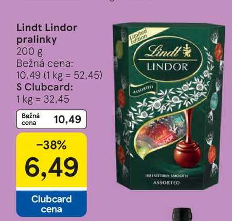 Lindt Lindor pralinky 200 g 