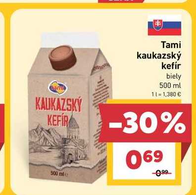 Tami kaukazský kefír biely 500 ml  v akcii