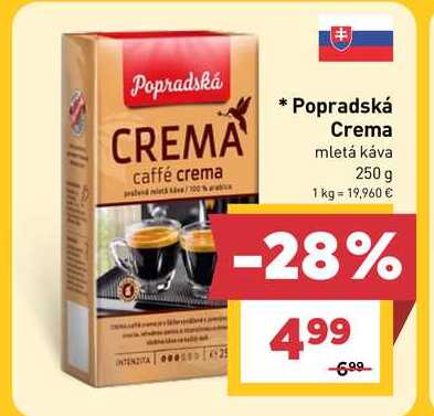 Popradská Crema mletá káva 250 g