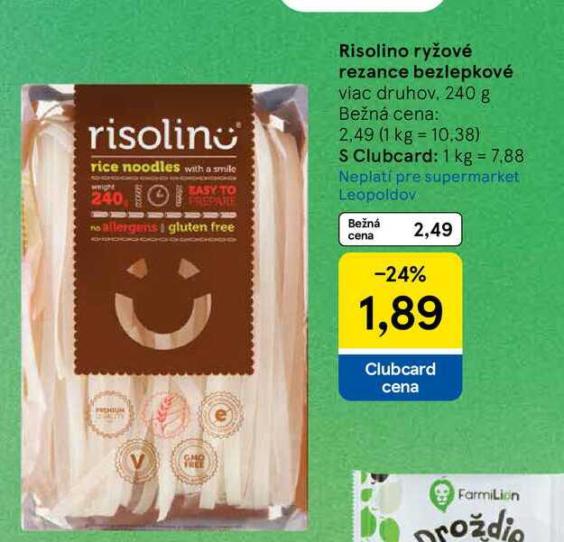 Risolino ryžové rezance bezlepkové viac druhov, 240 g