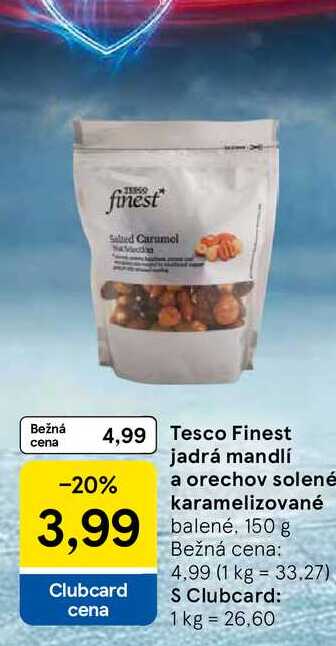 Tesco Finest jadrá mandlí a orechov solené karamelizované 150 g 