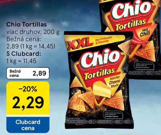 Chio Tortillas viac druhov, 200 g