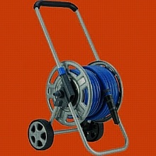 VOZÍK NA HADICU, VRÁTANE 1/2" HADICE 25 M, KOVOVÝ BUBON