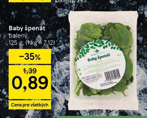 Baby špenát balený 125 g