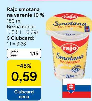 Rajo smotana na varenie 10 % 180 ml v akcii