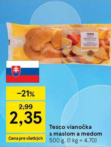 Tesco vianočka s maslom a medom 500 g