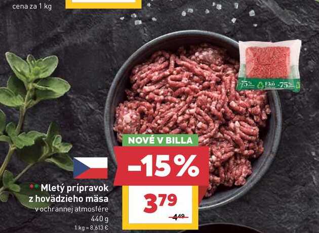 Mletý prípravok z hovädzieho mäsa vochrannej atmosfére 440 g