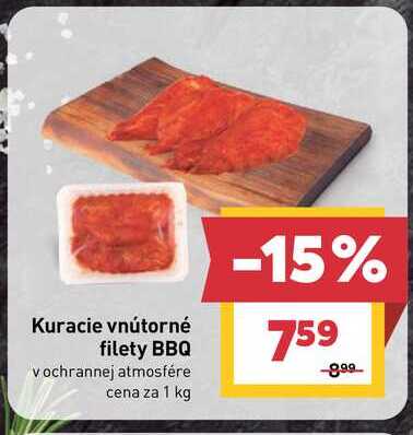 Kuracie vnútorné filety BBQ vochrannej atmosfére cena za 1 kg 