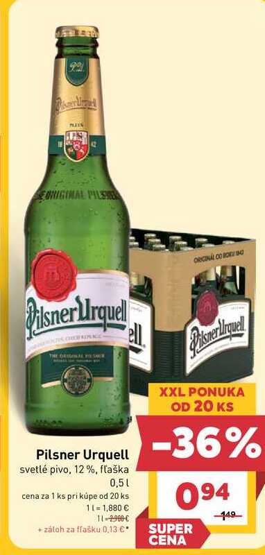 Pilsner Urquell 500 ml flaša v akcii