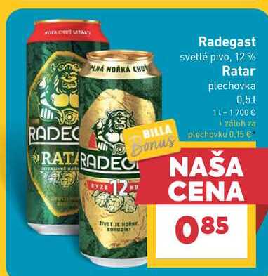 Radegast Ratar plechovka 0,5l