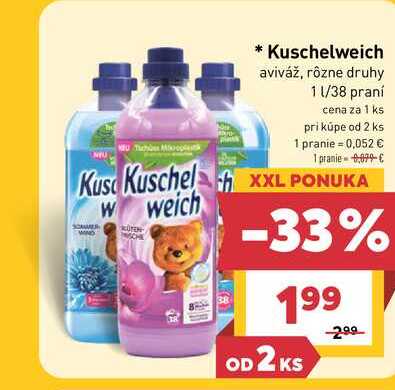 Kuschelweich aviváž, rôzne druhy 1l/38 praní 