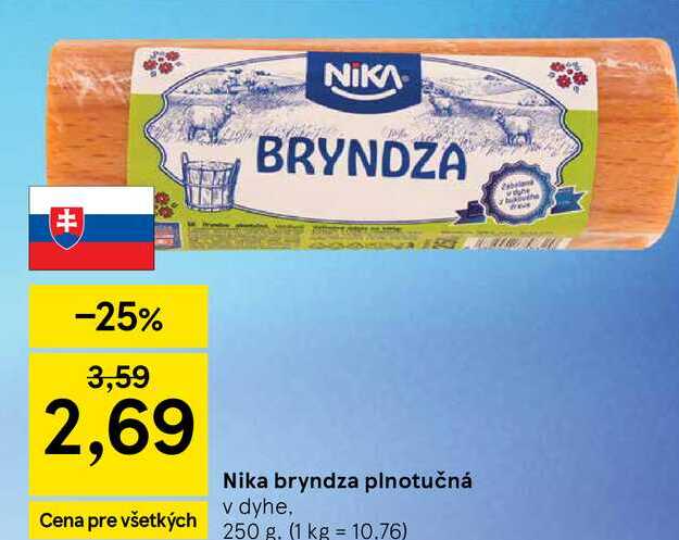 Nika bryndza plnotučná v dyhe, 250 g