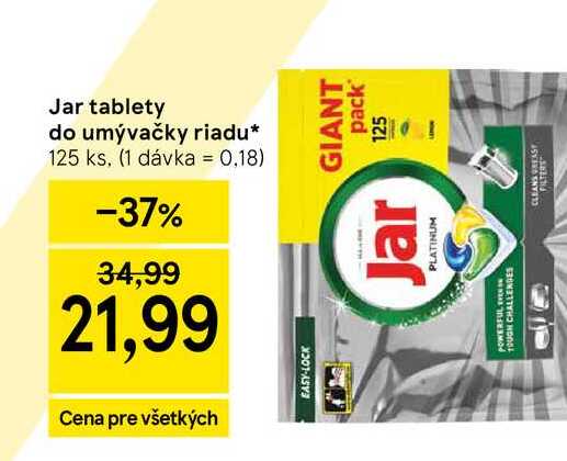 Jar tablety do umývačky riadu 125 ks