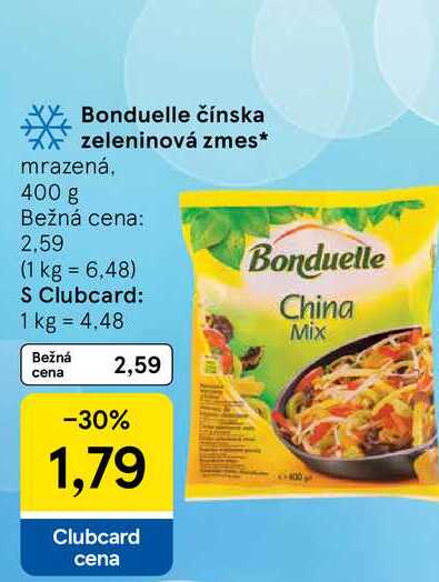 Bonduelle čínska zeleninová zmes mrazená, 400 g