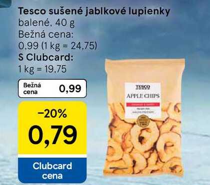 Tesco sušené jablkové lupienky balené, 40 g