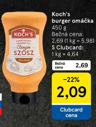 Koch's burger omáčka 450 g