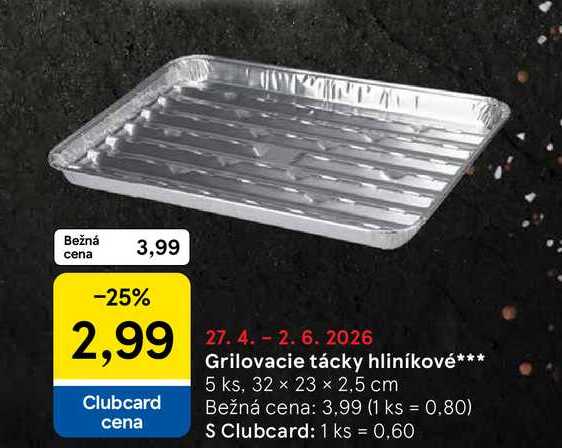 Grilovacie tácky hliníkové 5 ks, 32 x 23 x 2,5 cm 