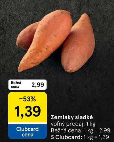 Zemiaky sladké voľný predaj, 1 kg 
