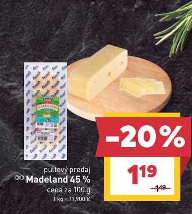 Madeland 45% cena za 100 g