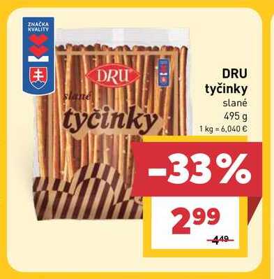 DRU tyčinky slané 495 g 