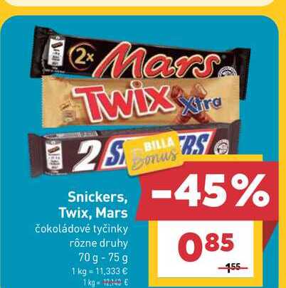 Snickers Čokoládová tyčinka 70-75g