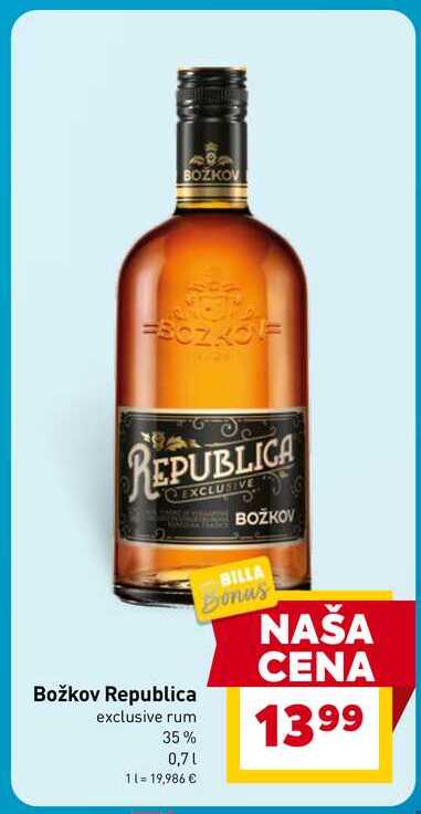 Božkov Republica exclusive rum 35% 0,7l