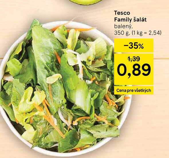 Tesco Family šalát balený, 350 g