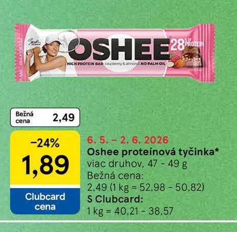 Oshee proteínová tyčinka, 47-49g
