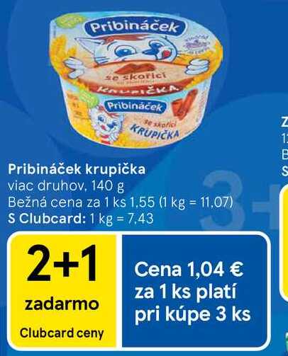 Pribináček krupička viac druhov 140 g