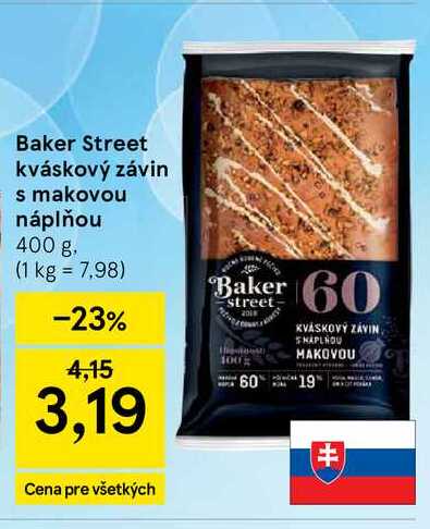 Baker Street kváskový závin s makovou náplňou 400 g