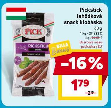 Pickstick lahôdková snack klobáska 60 g