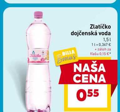 Zlatíčko dojčenská voda 1,5 l