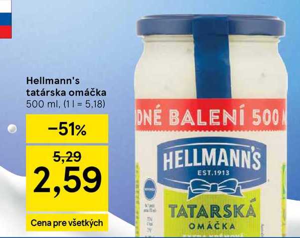 Hellmann's tatárska omáčka 500 ml