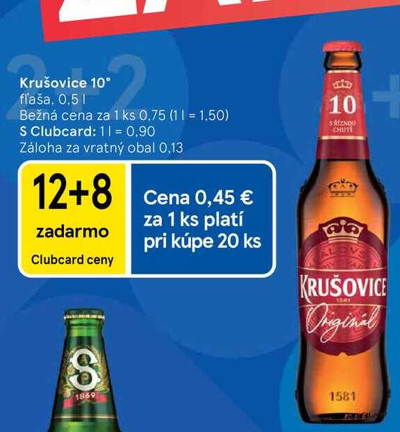Krušovice 10° fľaša, 0.5l
