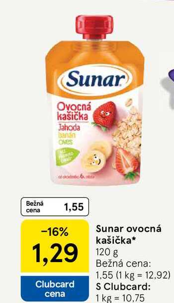 Sunar Ovocná kašička 120 g