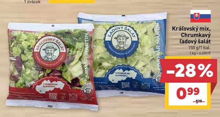Kráľovský mix, Chrumkavý ľadový šalát 150 g/1 bal. 