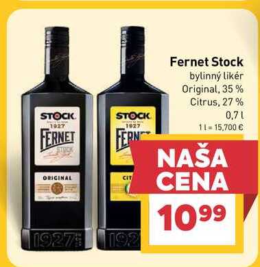 Fernet Stock 0,7 l, vybrané druhy 0.7l